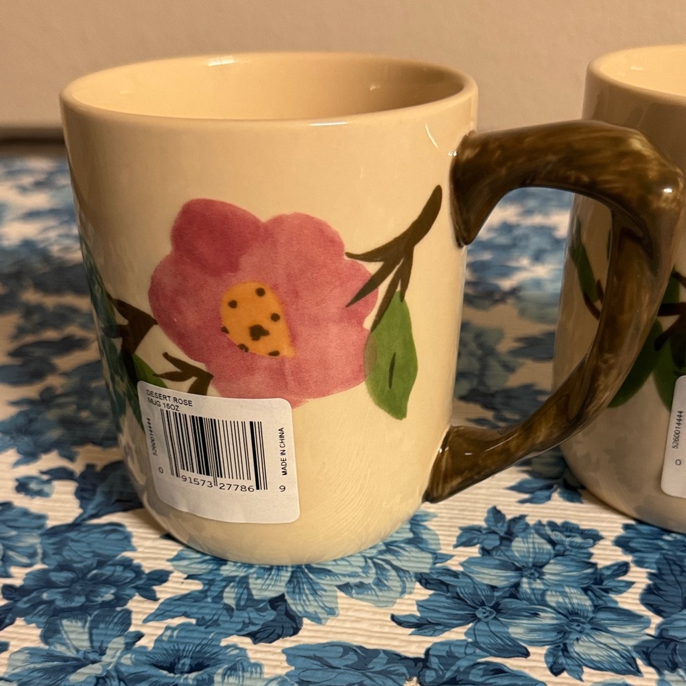 Franciscan Desert Rose Ceramic Mugs 16 oz - Picture 4 of 7